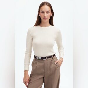 NWT MADEWELL Ribbed Crewneck Long Sleeve Tee size women’s XXL